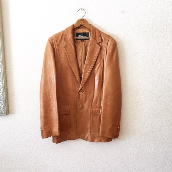 70s Vintage Mens Wilson Brown Soft Leather Jacket