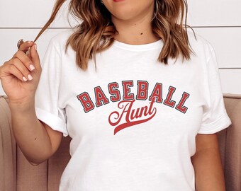 Baseball Aunt Shirt Personalized, Auntie Baseball Family Gift Idea, Proud Aunt Cheering From the Stands, Tia Baseball Top, T-ball Aunt Tee