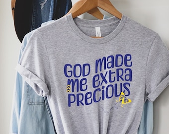 Down Syndrome TShirt For Special Needs Awareness Gift, T21 God Made Down Right Precious, Neurodiversity Shirt The Lucky Few Kindness Matters