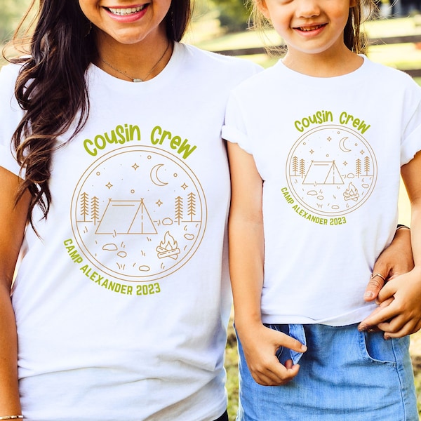Cousin Crew Personalized Family Camp Trip TShirt For Family Portraits While On Lake Mountain Vacation Fun Family Photo Shirt
