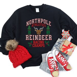 Ugly Sweater Party Northpole Athletics Funny Christmas Sweatshirt Office Holiday Party Sweater Reindeer Games Sledding Champions Gift Etsy