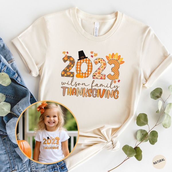 Chemise familiale de Thanksgiving assortie personnalisée, t-shirt de groupe Idée de cadeau de famille de Thanksgiving, chemise familiale personnalisée 2023 pour la fête de la Turquie, cousin