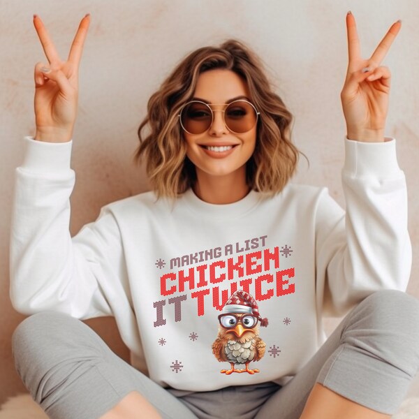 Funny Christmas Chicken Sweatshirt For Ugly Christmas Sweater Party, Farm Christmas Chicken Lover Gift, Fun Jumper For Holiday Office Party