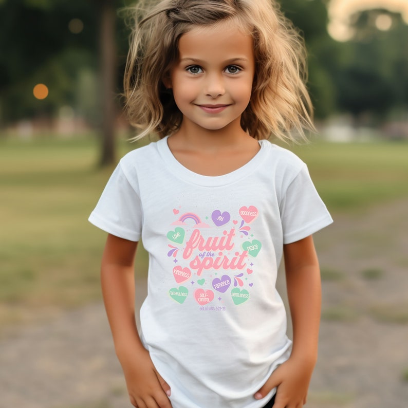 Christian Kids Fruit of the Spirit Jesus Gifts Youth Bible Verse Shirt Christian Shirts