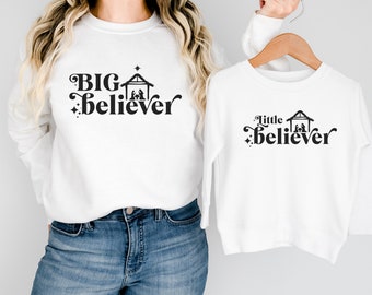 Christmas Mama and Mini Shirts Gift For Her Christian Apparel, Mommy and Me Christian Crewneck Sweatshirt, Besties Mommy And Me Shirt