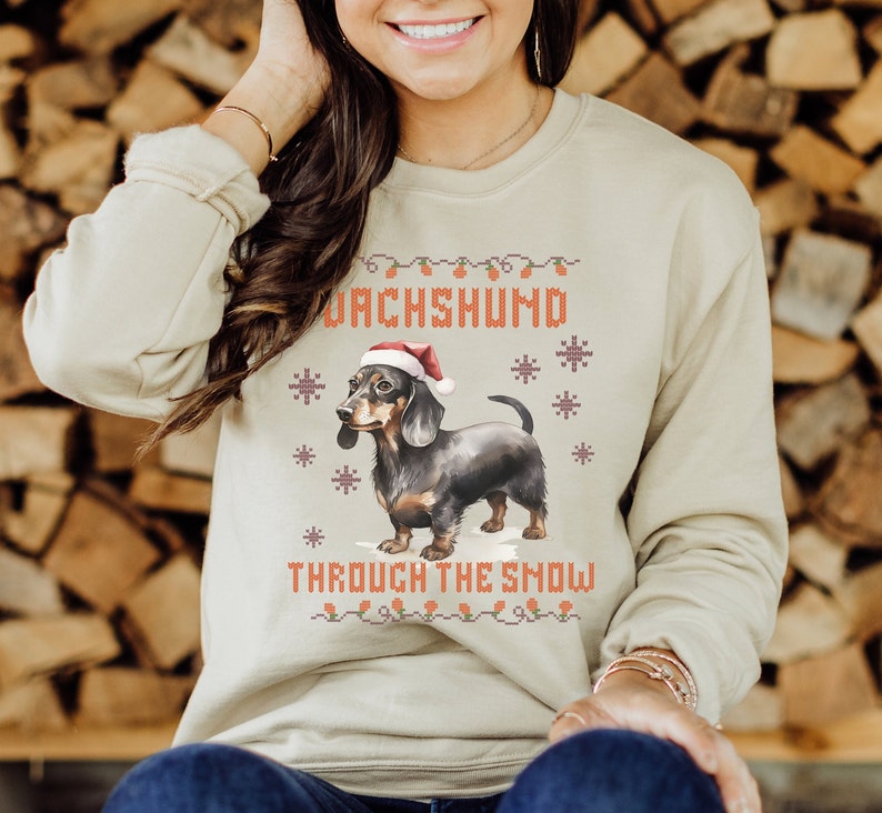 Weenie Dog Christmas Sweater
 Funny Christmas Sweater Weenie Dog Lover Dachshund Puppy Ugly Etsy