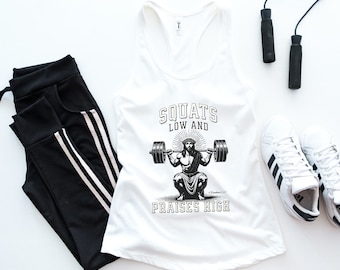 Funny Jesus And Squats Weightlifting Tank Scripture Christian Apparel, Bodybuilding Lifting Training Tee, Gym Jesus Pump Cover Barbell Shirt