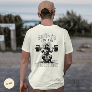 Funny Jesus Shirt For Weightlifting, Jesus And Squats, Christian Streetwear Church Merch, Scripture Tshirt, Powerlifting Bodybuilding Tee