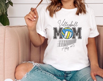 Personalized Volleyball Mom Shirt, Custom Volleyball Tshirt Fan Gift, Team Mom Tee, Sports Mom, Cheering Squad, Beach Volleyball Top