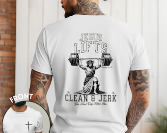 Funny Jesus Shirt Weightlifting Tee In Comfort Colors, Christian Men Tee, Powerlifting Pump Cover Top, Barbell Tshirt, Lifting Bodybuilding