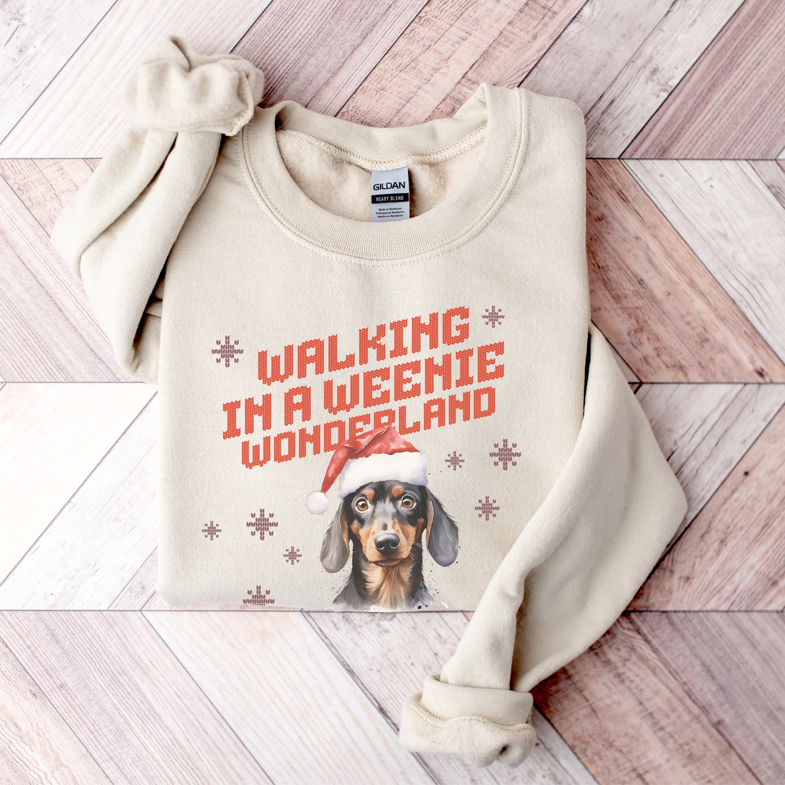 Weenie dog top christmas sweater