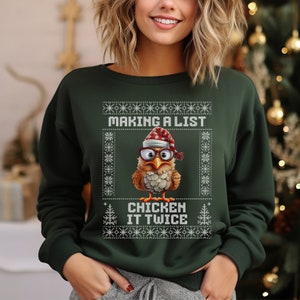 Funny Christmas Chicken Sweatshirt Perfect For Farmer Gift or Chicken Lover Gift And The Ugly Sweater Christmas Party