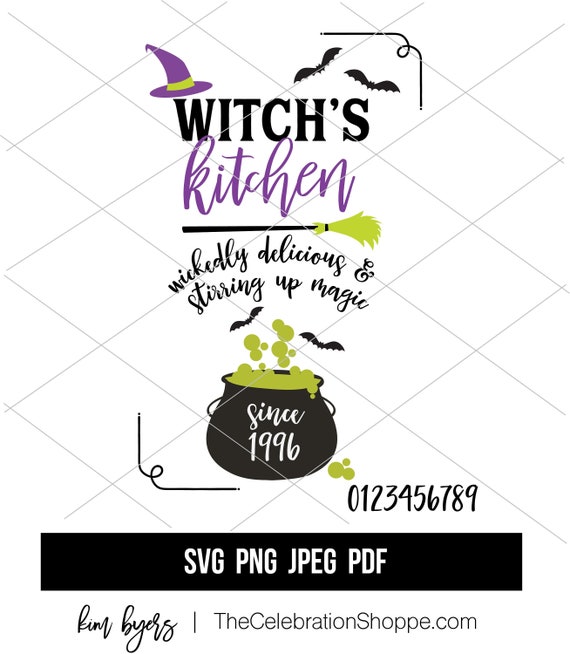 Download Witch S Kitchen Halloween Sign Svg Witch Hat Cauldron Bats Instant Download Cricut Cut File By The Celebration Shoppe Catch My Party