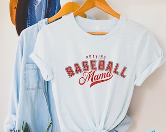 Baseball Mama Tshirt, Praying TBall Mom Tee, Personalized Family Baseball Life Shirt, Church Merch, Christian Clothing, Baseball Aunt Tshirt