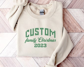 Custom Family Christmas Sweatshirt Gift 2023, Family Group Shirts For Holidays Matching Family Sweatshirts, Personalized Mommy and Me Shirts