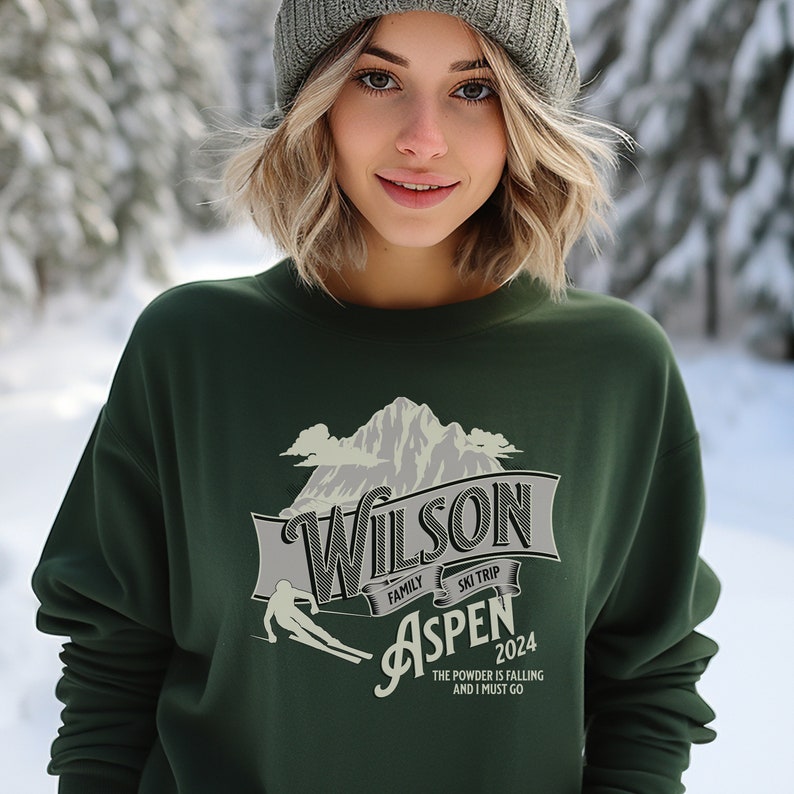 Personalized Family Ski Trip Matching Vacation Sweatshirt For Family Team Road Trip Shirt