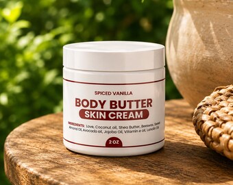 Manteca corporal ultrahidratante / Crema para la piel con aceite de coco y manteca de karité / Hidratación nutritiva / 2 oz