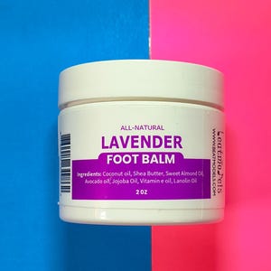 Lavender Hand and Foot Care Balm | Natural Anti-Fungal Foot Cream | Dry Cracked Heels Treatment | Moisturizing  | Vegan, Non-Toxic Skin Care