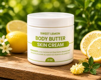 Manteca corporal ultrahidratante / Crema para la piel con aceite de coco y manteca de karité / Hidratación nutritiva / 2 oz