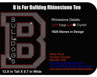 B Bulldog Rhinestone Tee