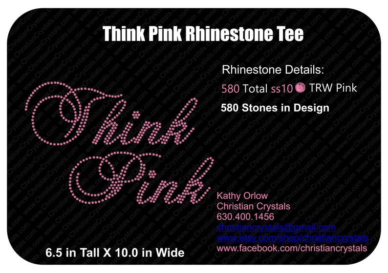 Think Pink Rhinestone Tee image 1