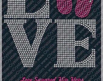 Love Squared Sandals / Flip Flops Custom Rhinestone Tee