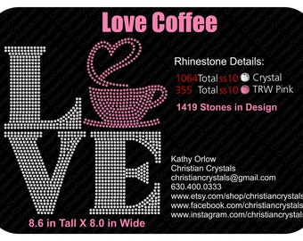 Love Coffee Rhinestone Tee