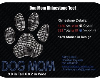 Dog Mom Custom Rhinestone Tee