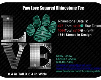 Love Paw Print Rhinestone Tee