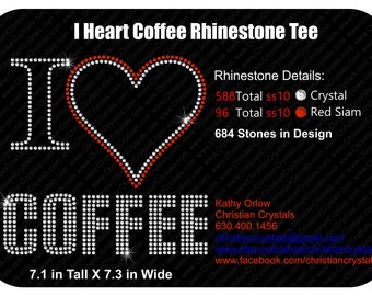 I Heart Coffee Rhinestone Tee