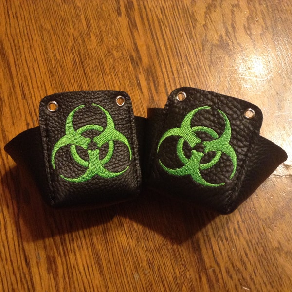 Leather Biohazard Roller Derby Toe Guards