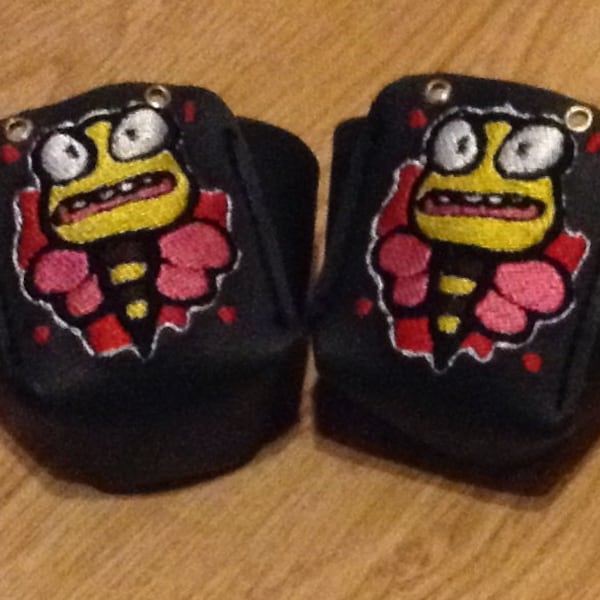 Leather Crazy Bee Roller Derby Toe Guards