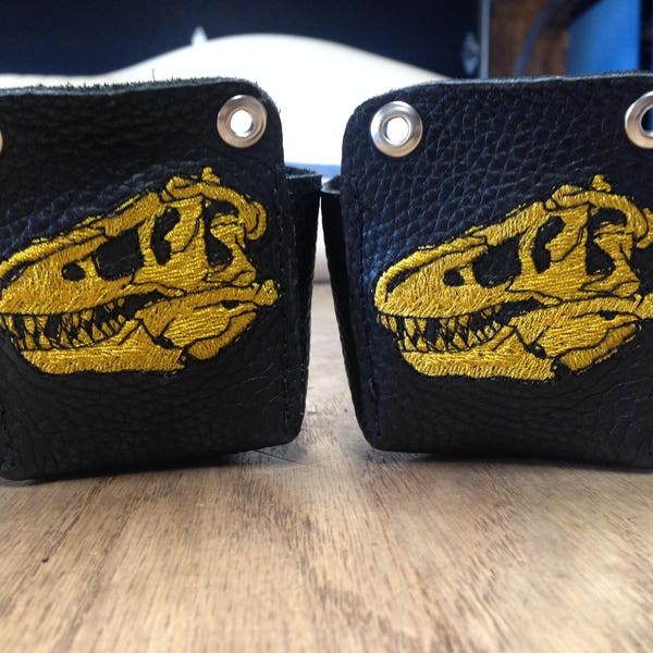 Leather T Rex Tyrannosaurus Skull Roller Derby Toe Guards