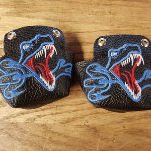 Leather Velociraptor Raptor T Rex Tyrannosaurus Dinosaur Roller Derby Toe Guards