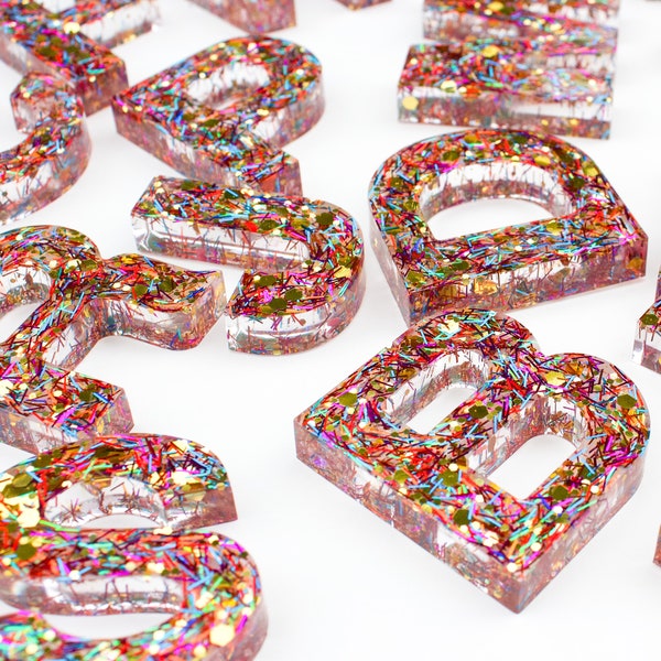 Glitter Resin Alphabet Letter Set | A-Z Uppercase Resin Alphabet Letters