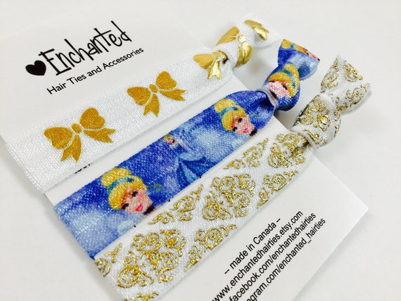 Cinderella Inspired 3 Pack Soft Elastic Hair Ties Bracelet Etsy
