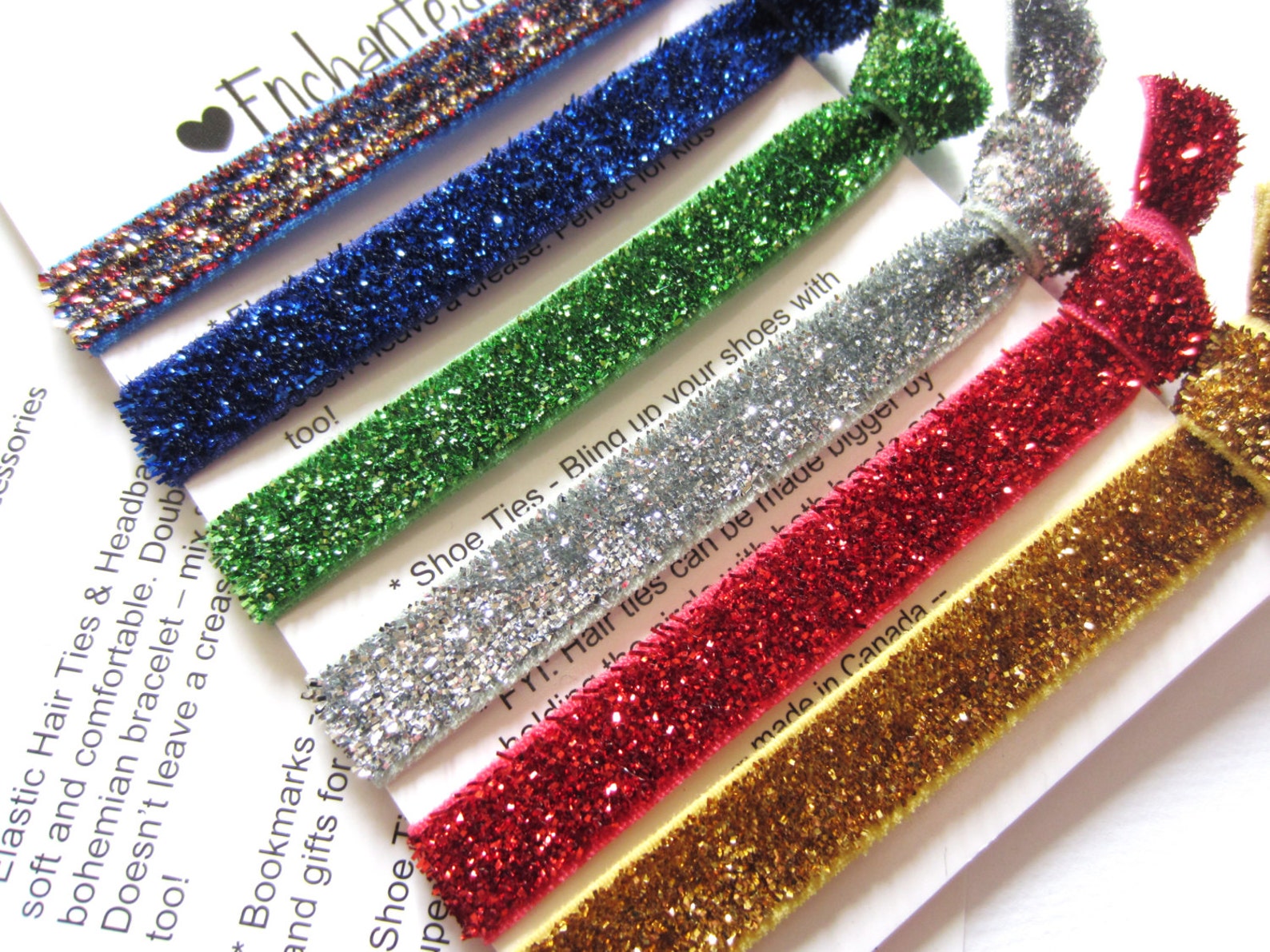 The EVERYDAY Sparkle 3/8 6pack Soft Elastic Hair Ties / Etsy