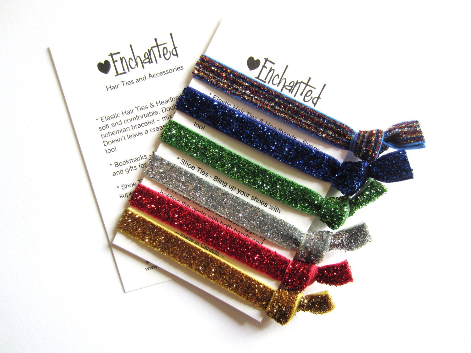 The EVERYDAY Sparkle 3/8 6pack Soft Elastic Hair Ties / Etsy