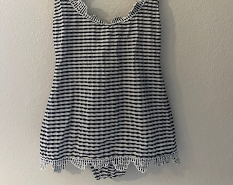 Gingham Y2K swimsuit embroidery size S