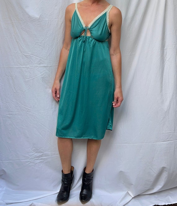 Vintage Ruched Tan Gem Tank Top (S)