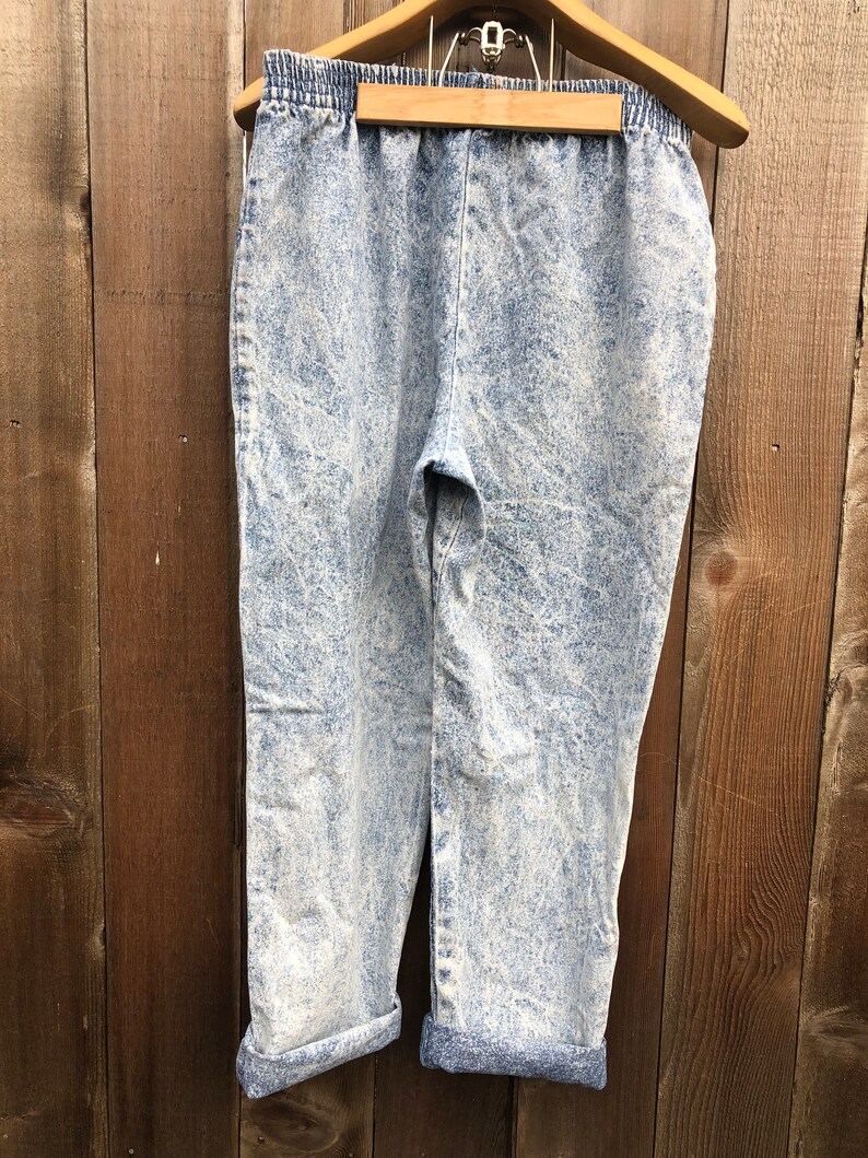 Acid Washbleached Jeans 90's Baggy Jeans Size 14 US Etsy