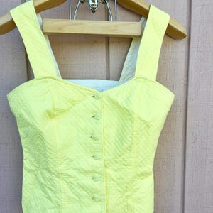 2 Piece Summer Suit, Size M, 1990s Handmade, bustier and shorts co-ord, y2k, matelasse