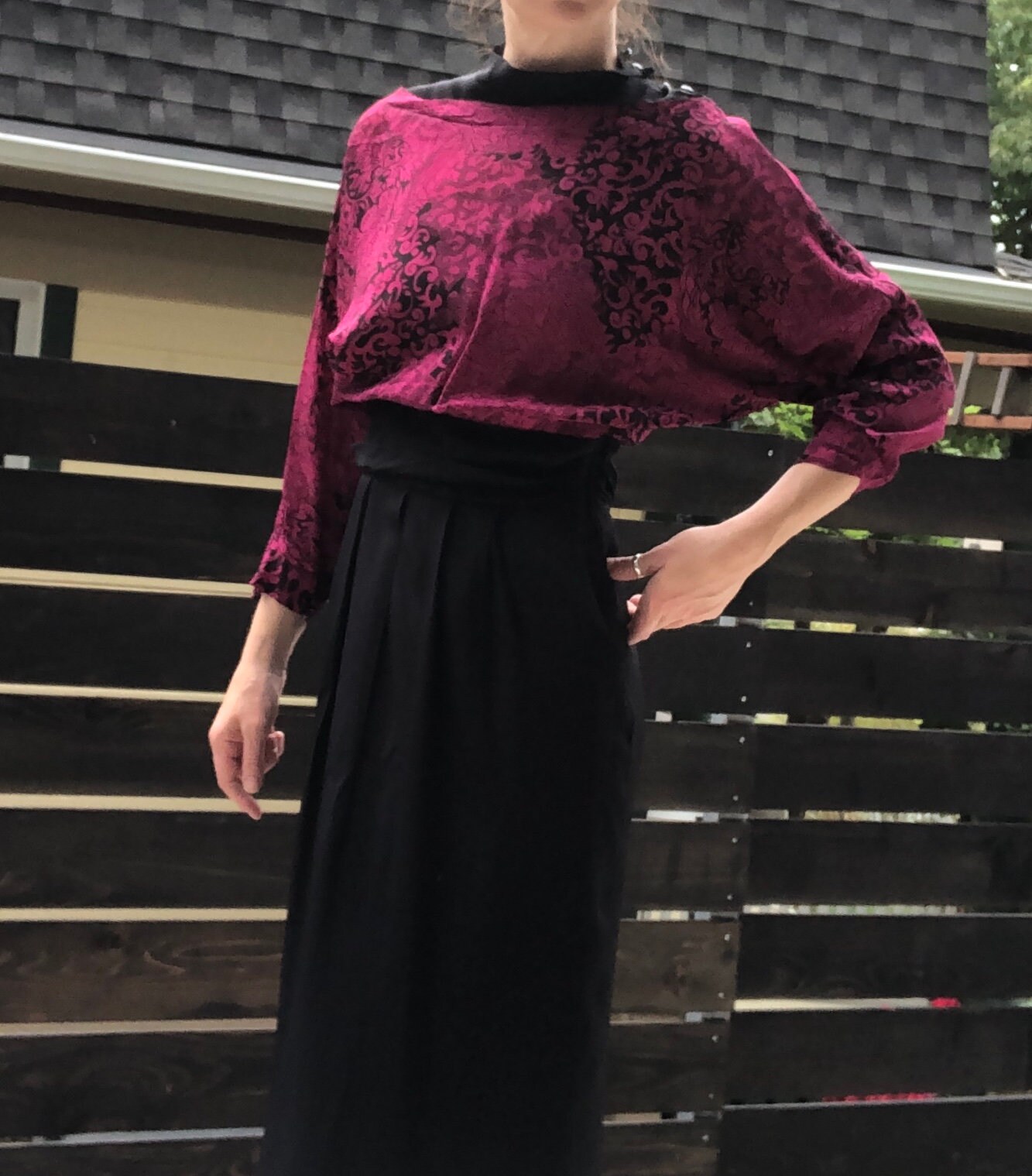 Vintage 80s party dress, Size 6, Handmade, Silk