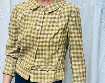 1950s Jacket, Union Made, Size M/L, gingham