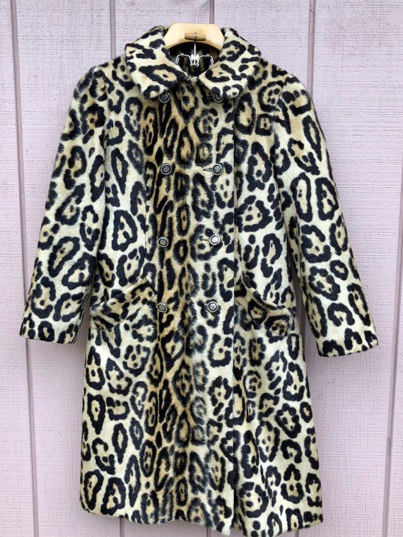 Vintage Faux Fur Coat | Size M | Leopard Print