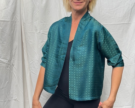 Short Silk Kimono Jacket | Size M - image 1