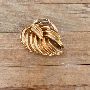 Vintage Blatt Brosche, 80er Jahre Schmuck, groß