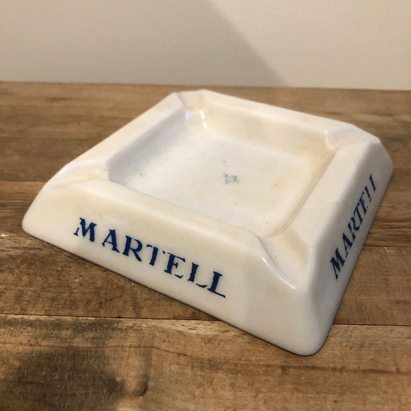 Large Cigarette Ashtray | Martell Cognac| Vintage French | 4"X4"