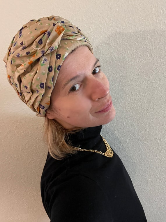 1960s Vintage Turban Hat, Hand Made, Size S - image 2