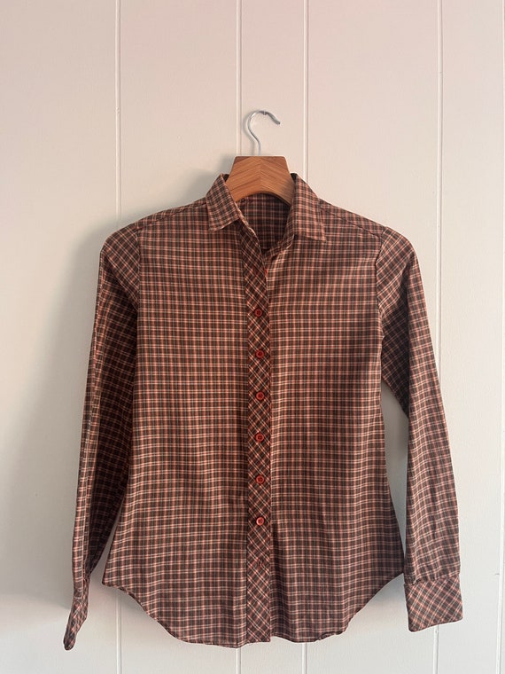 Western Vintage Shirt, Checkered Cowgirl button up